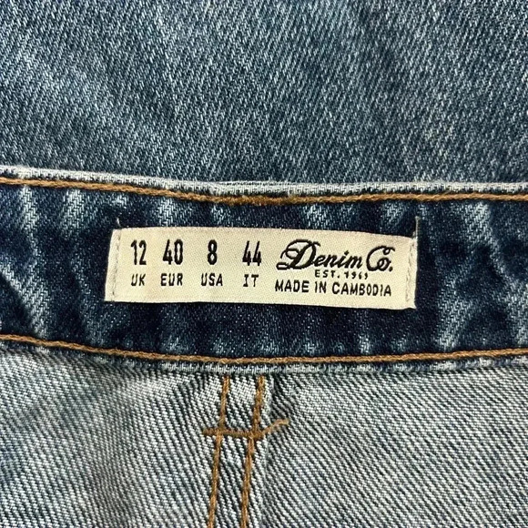 Denim Co. Medium Wash Blue High Waisted Cotton Straight Leg Jeans Size 8 - Picture 7 of 9